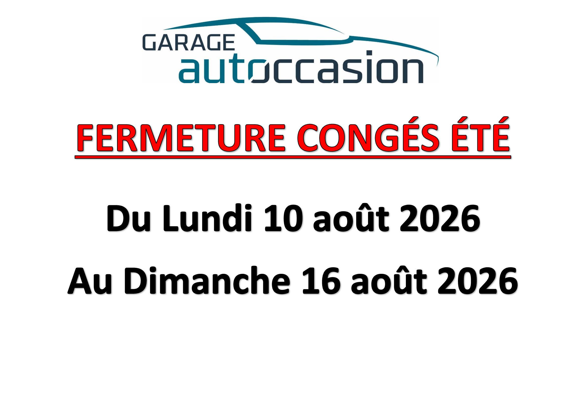 Fermeture estival